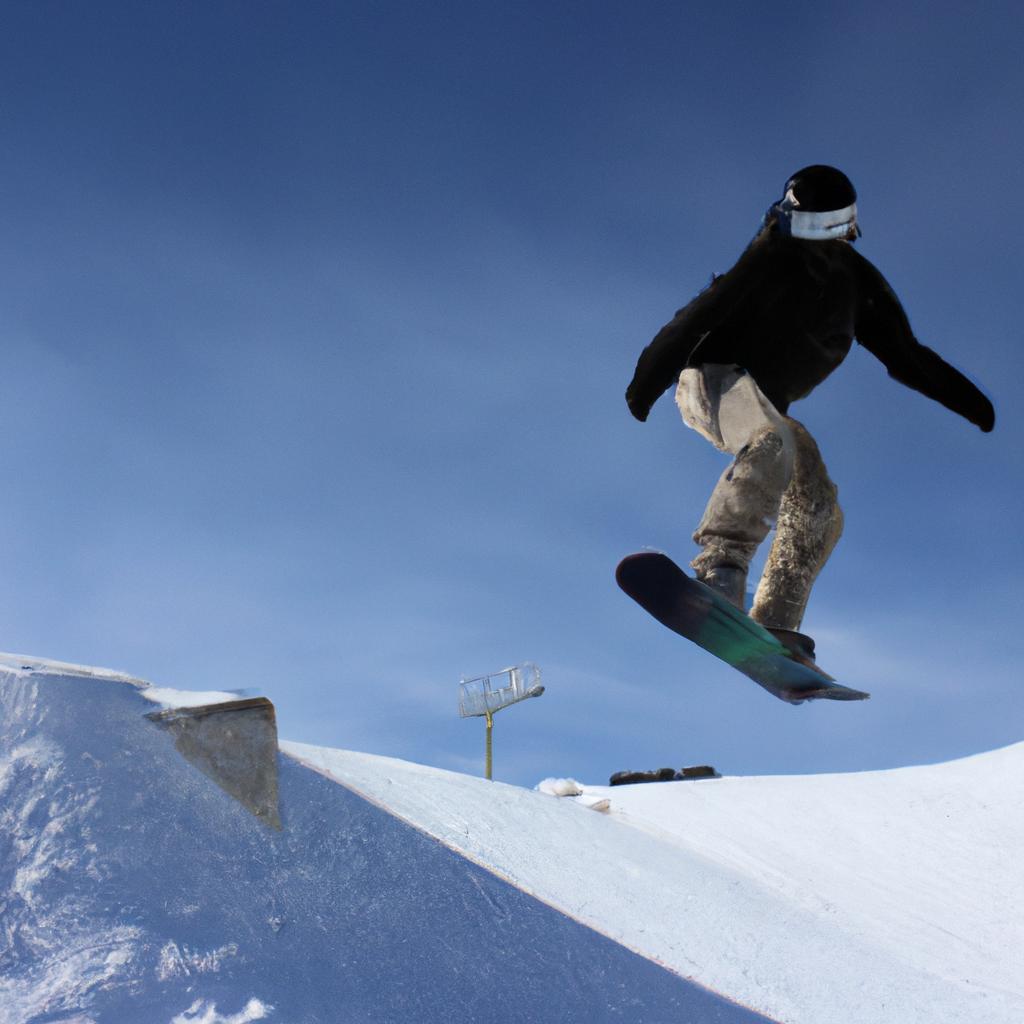 Person snowboarding in halfpipe